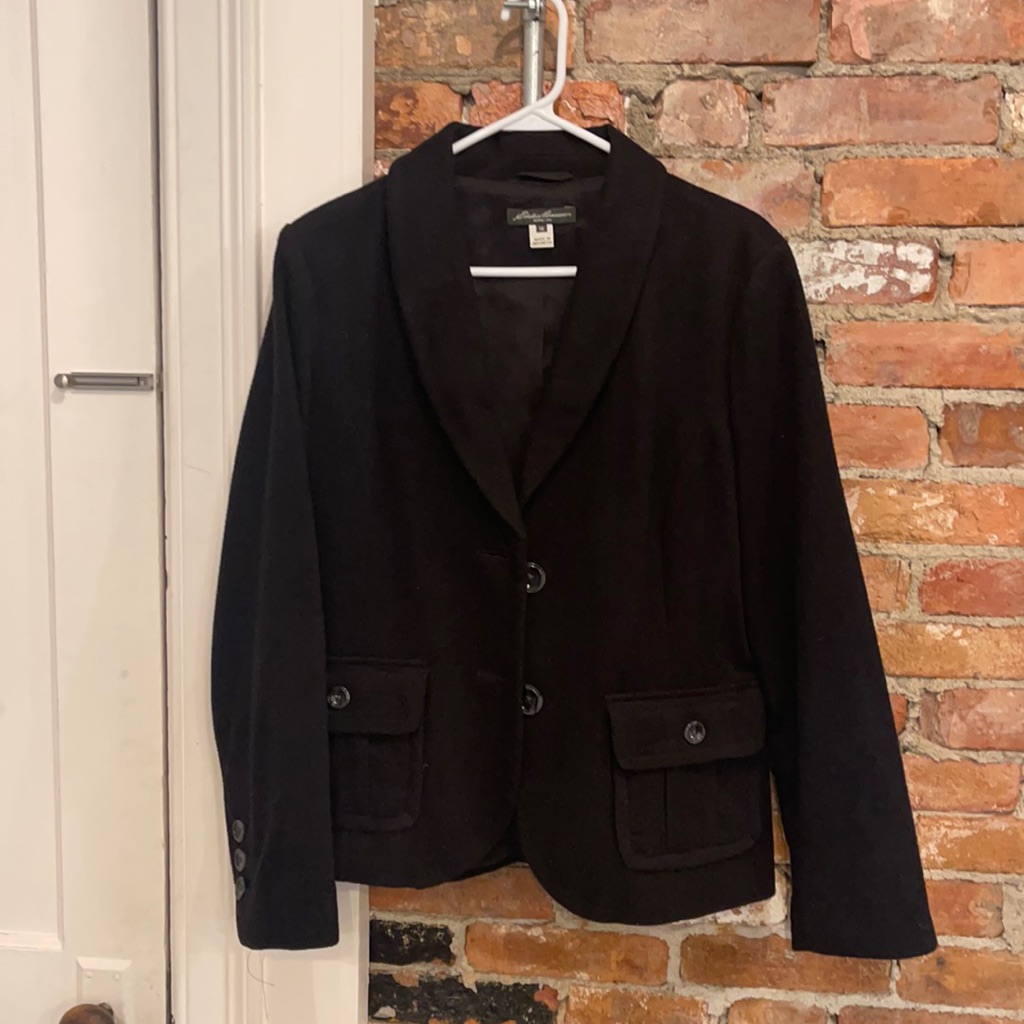 Eddie Bauer Women’s Size 14 Black Classic Wool Blazer